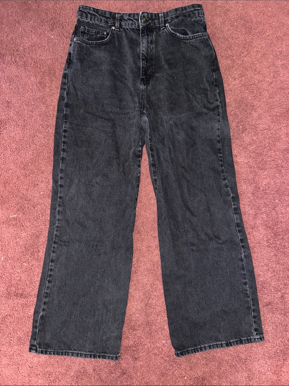 stradivarius Black Straight Women's Jeans
